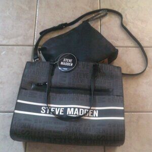 Steve Madden Blivia Tote Crossbody Bag Black 2 Pieces